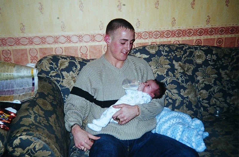 &nbsp;Gerard Lawlor, pictured with his baby son, who was shot dead by loyalists in 2002.