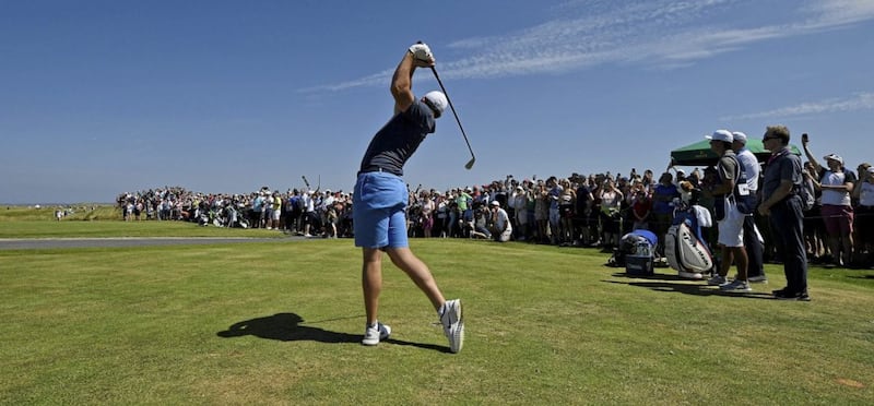 Rory McIlroy teeing off the 10th in yesterday&#39;s Irish Open Pro-Am. Picture by Justin Kernoghan/ PhotopressBelfast 