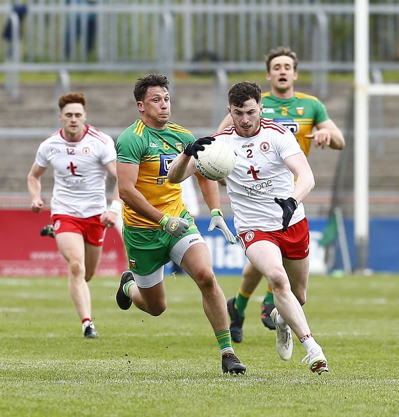 Rory Brennan in Tyrone's colours against Donegal.