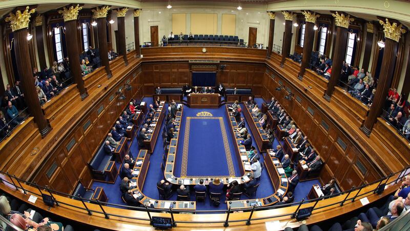 <b>THE ASSEMBLY&nbsp;CHAMBER:</b> A great shot of the Stormont chamber &ndash; or the last chance saloon as it&rsquo;s known &ndash; where local politicians have been given the opportunity to see if they can properly govern a population of 1.882 million people