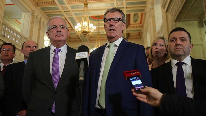 Ahead of Mike Nesbitt's 'significant announcement' at Stormont the Irish News asked Twitter what it thought that announcement might be. Picture by Niall Carson, PA Wire