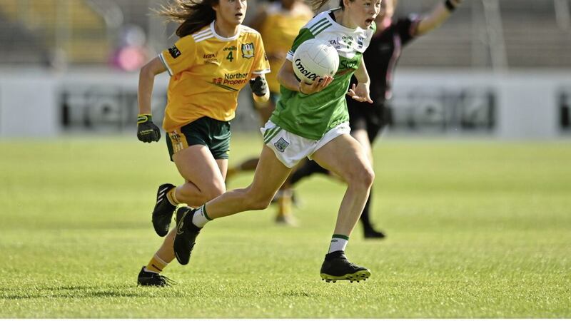 Fermanagh&#39;s Eimear Smyth scored 2-9 for Derrygonnelly in their All-Ireland Intermediate Club Championship quarter-final win over Round Towers of London 