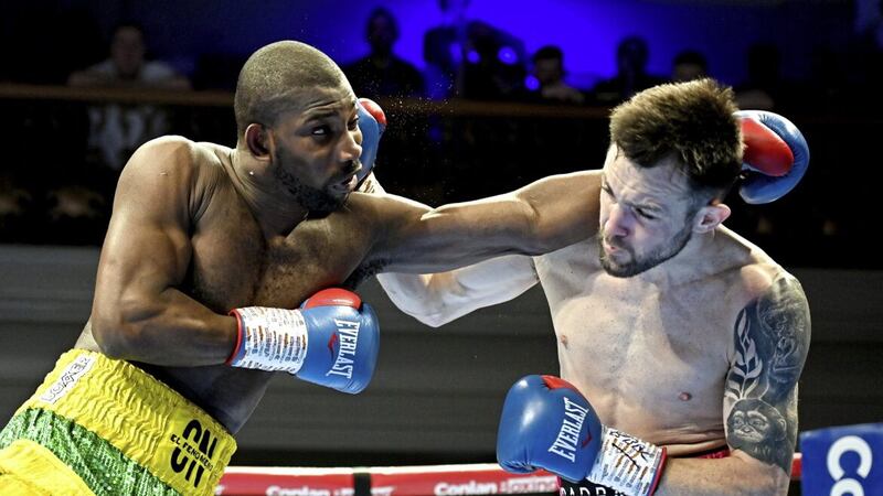 Lights out... Padraig McCrory knocked out Celso Neves to win the WBO International Silver super-middleweight title 