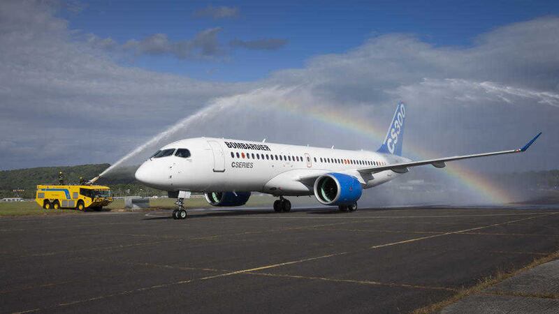Bombardier showed of a completed CSeries 300 aircraft in Belfast last year 