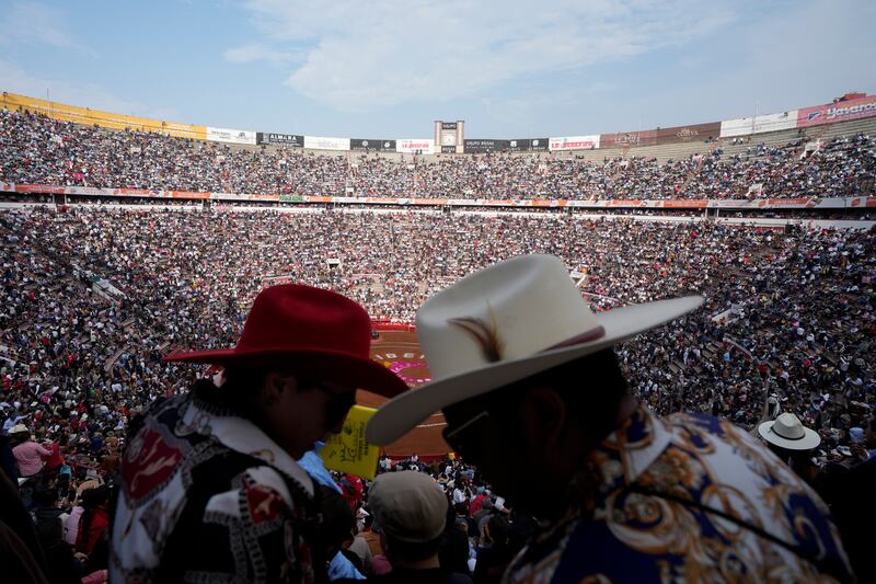 The arena was full for the resumption of bullfighting (AP)