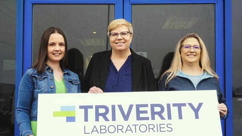 Triverity Laboratories founding members (from left) Alix Britton, director of commercial operations; Wendi Young, president and CEO; and Heather Krebs, director of laboratory operations 