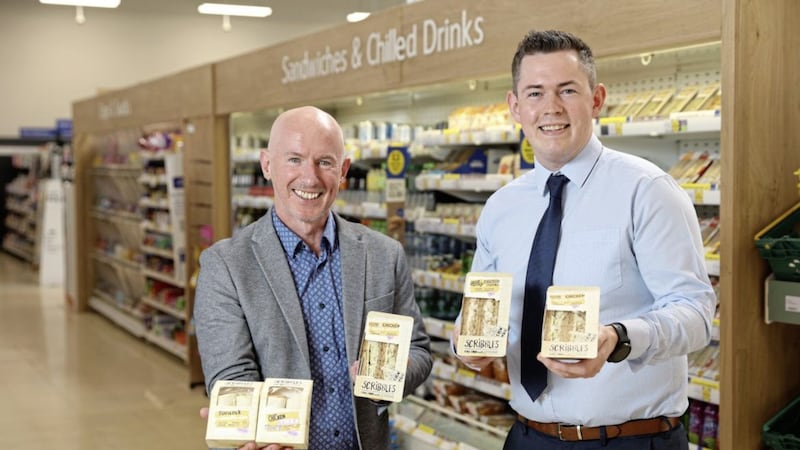 Around Noon&#39;s Philip Morgan (left) with Michael Crealy, Tesco buying manager for Northern Ireland. 
