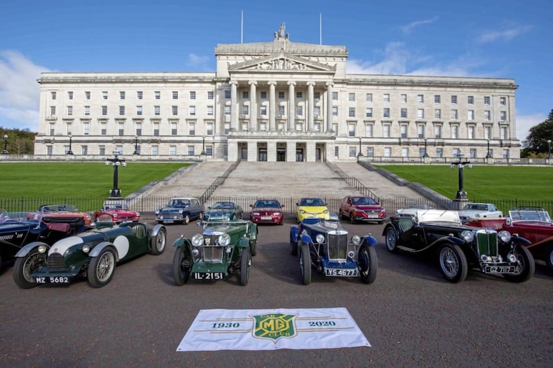The MG Car Club Ulster Centre&#39;s 90th anniversary event started at Parliment Buildings, Stormont. Picture by Ray Brown 