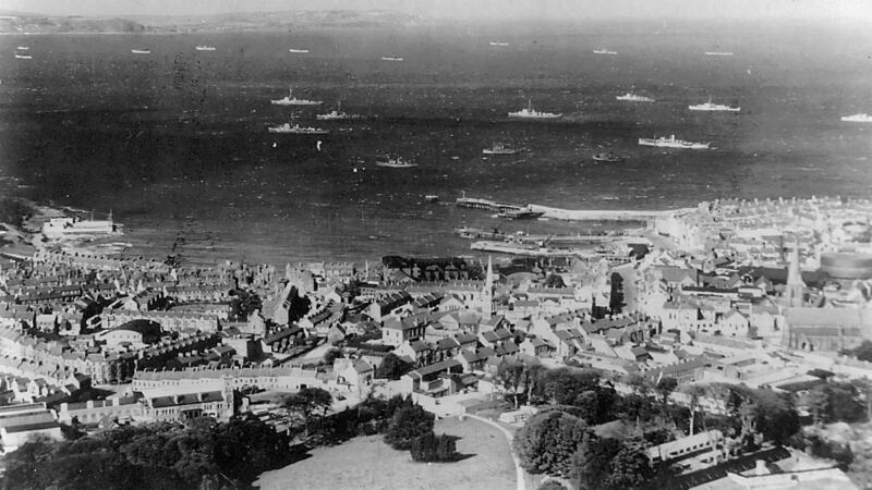 D-Day fleet assembled in Bangor Bay. Reproduced courtesy of the Public Record Office of Northern Ireland PRONI.jpg