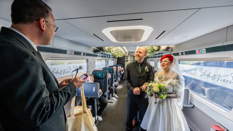 The train set off from London Paddington station and took the wedding party all the way to Swansea