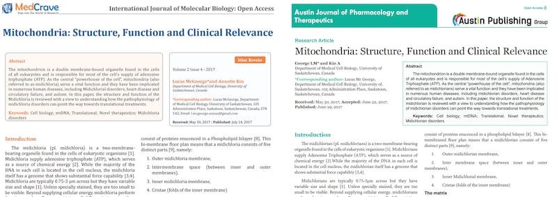 The paper was published by International Journal of Molecular Biology: Open Access and Austin Journal of Pharmacology and Therapeutics.