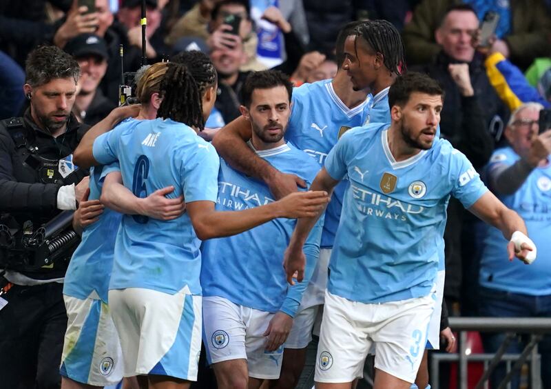 Bernardo Silva’s (centre) goal won it for Manchester City