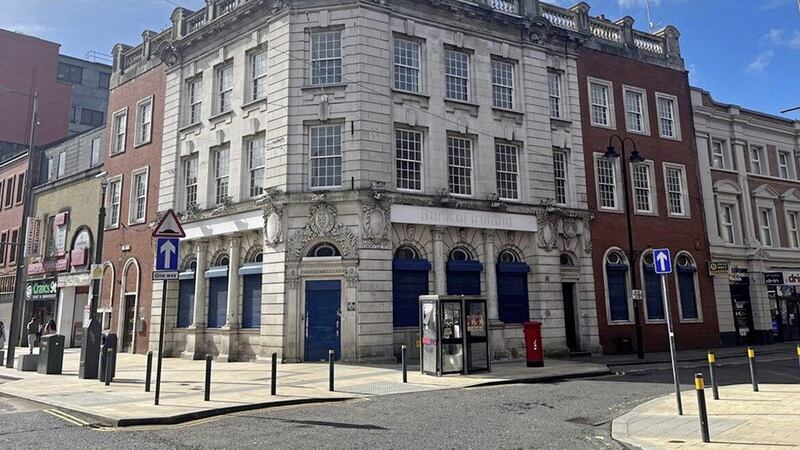 The Bank of Ireland branch on the corner of Derry&#39;s Strand Road and Sackville Street, which could be turned into a new boutique hotel. 
