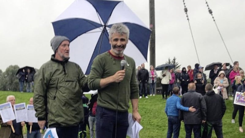 Dylan Quinn at the We Deserve Better protest in Enniskillen. 