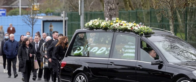 Family and friends of Jim Crossley (38) gathered for his funeral 
