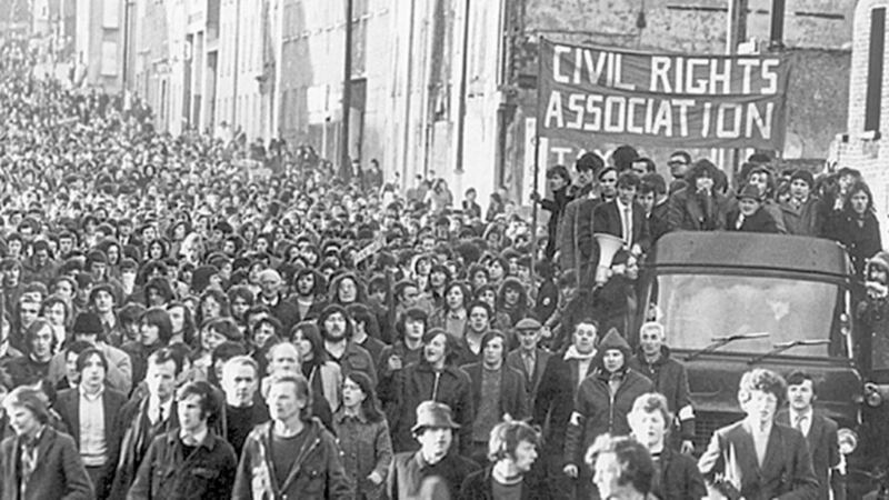 The civil rights march in Derry on Bloody Sunday 