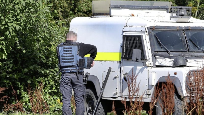 Police search the Creggan estate in Derry following the discovery of a mortar in Strabane, Co Tyrone at the weekend. Picture by Margaret McLaughlin 