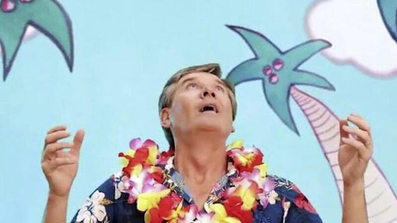 Daniel O&#39;Donnell is seen hula dancing, surfing and befriending pirates and mermaids in the music video 