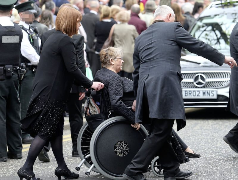 Lyra McKee&#39; s mother Joan at the funeral of her daughter who was murdered in Derry. Picture by Mal McCann 