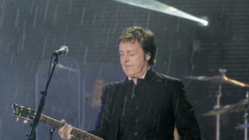Former Beatle Paul McCartney performs during his charity concert in Kiev Friday June 14 2008. He has celebrated his 75th birthday 