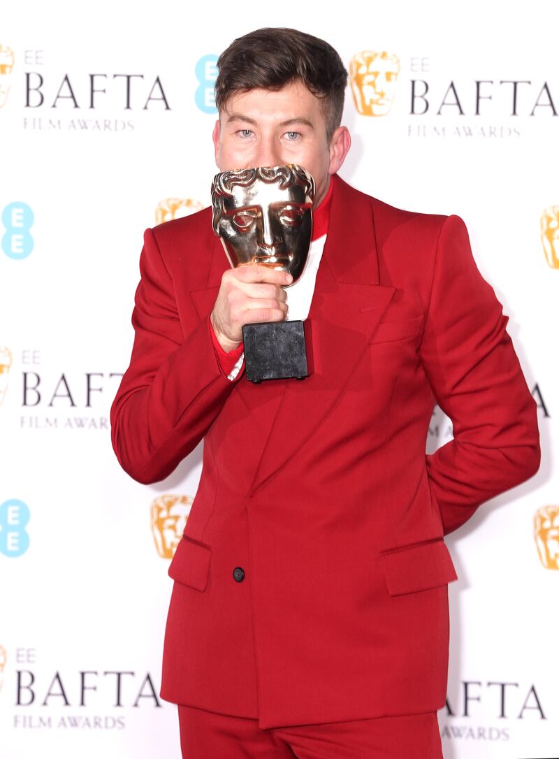 Barry Keoghan with his Bafta award last year