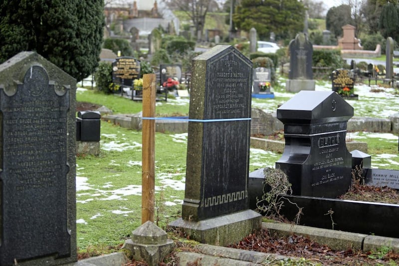 The graves have been secured with wooden posts. Picture by Mal McCann 