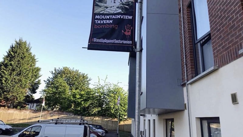 Banners have been placed on lampposts in Cantrell Close. 