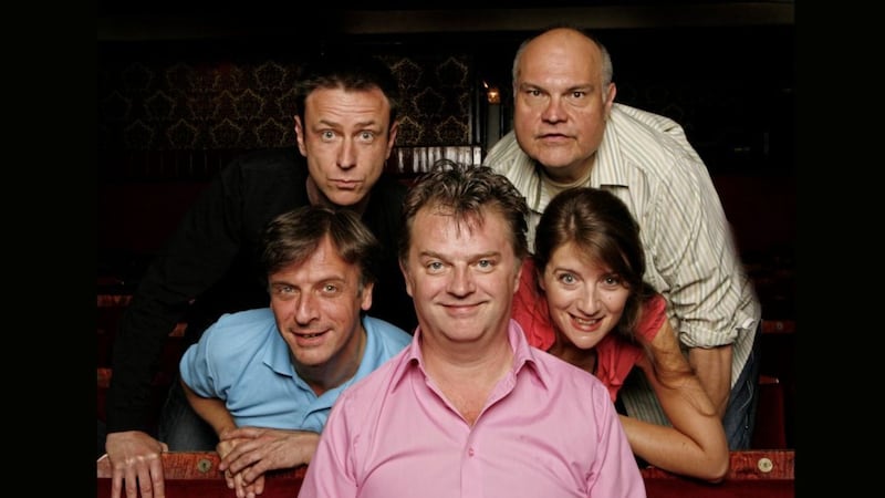 Paul Merton with his Impro Chums (l-r) Richard Vranch, Lee Simpson, Mike McShane and Suki Webster 