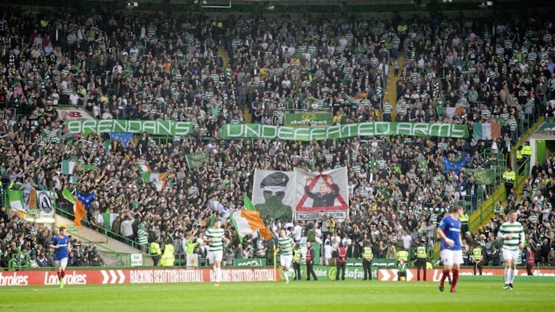 Celtic have been hit with UEFA disciplinary action over an illicit banner which was displayed during their Champions League victory over Linfield at Parkhead on Wednesday July 19 2017 