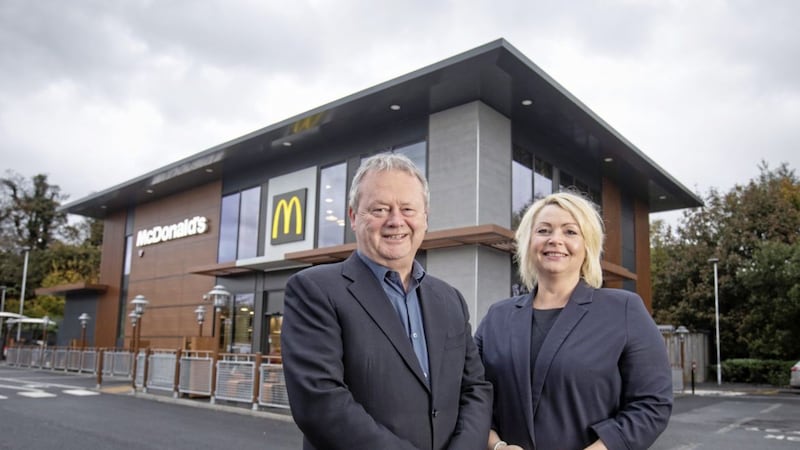 McDonald&rsquo;s franchisee Des Lamph and director of franchising and operations, Sarah Carter 