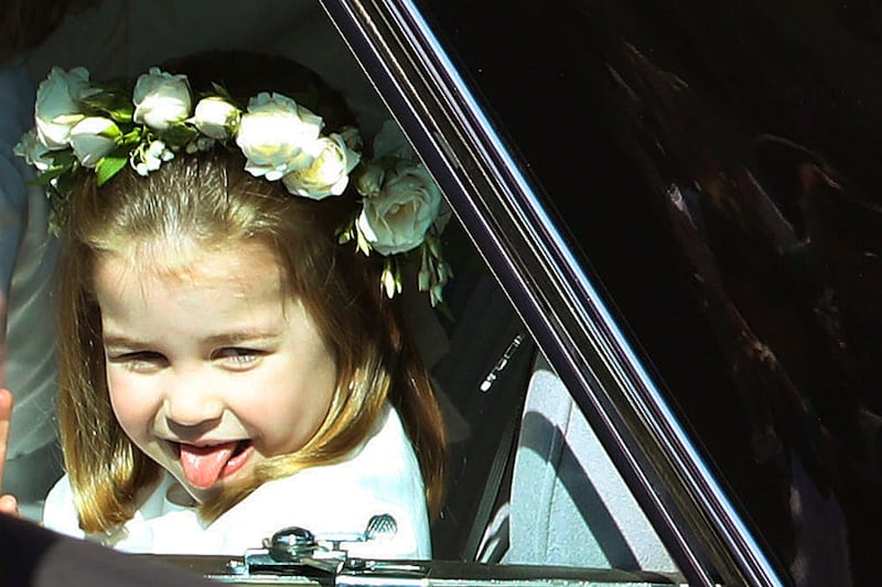 Princess Charlotte sticks her tongue out (Andrew Milligan/PA)