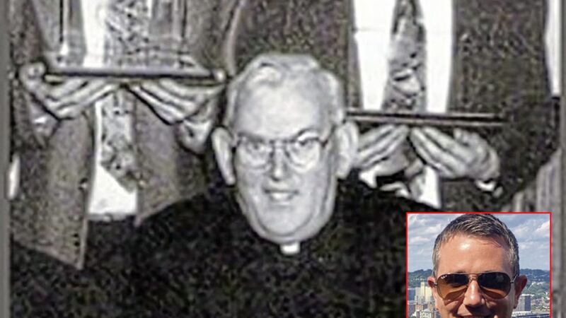 Fr Malachy Finegan, who died in 2002, beat Anthony Kieran (inset), who was 11-years-old at the time&nbsp;