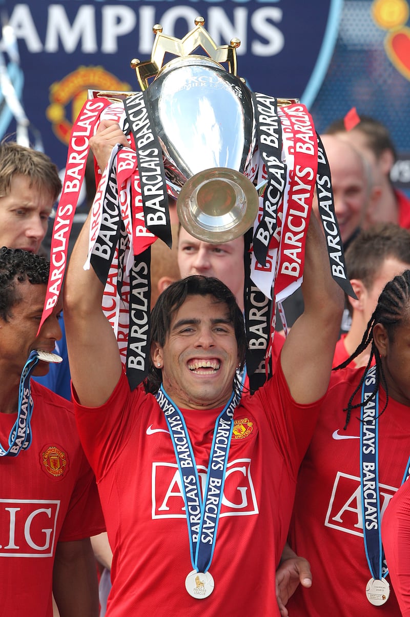 Carlos Tevez twice won the Premier League at Manchester United and added another title success at neighbours City