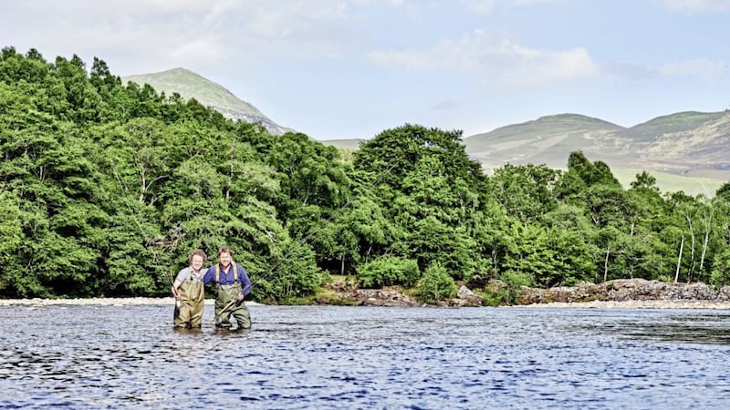 TV chefs James Martin and Tom Kitchen fishing for their dinner 