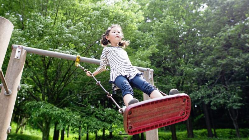 Girl playing in the park 