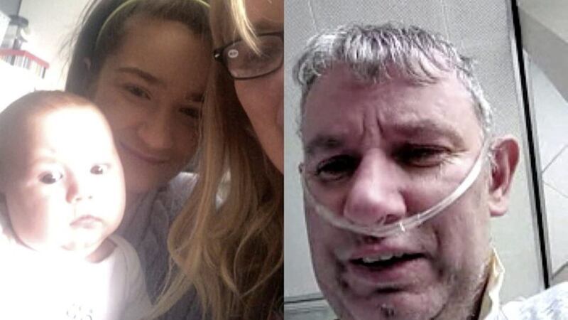 Billy Gorman video calling his wife, daughter and grand-daughter for the first time since being brought out of an induced coma while being treated in the intensive care unit of Belfast City Hospital for Covid-19 