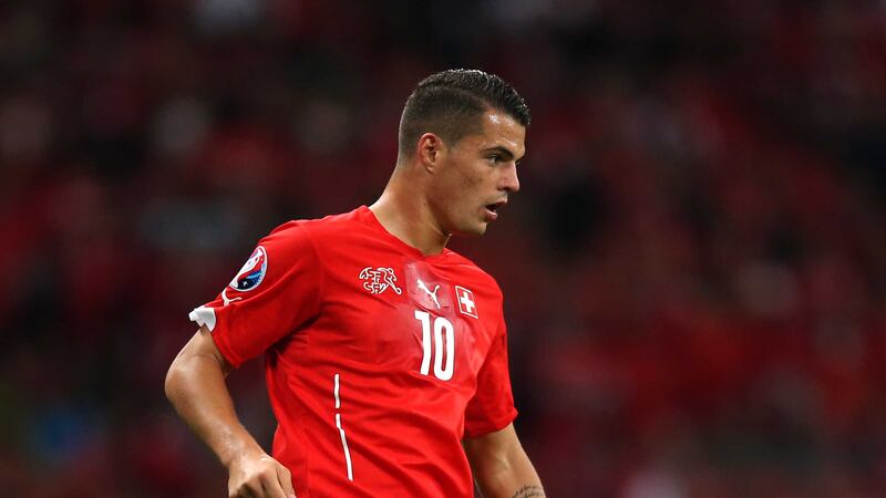 Switzerland's Granit Xhaka could be set for a Euro 2016 meeting with his brother, Albania midfielder Taulant Xhaka&nbsp;