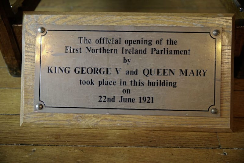 A plaque in Belfast City Hall marks the official opening of the first Northern Ireland Parliament thre on June 22 1921 
