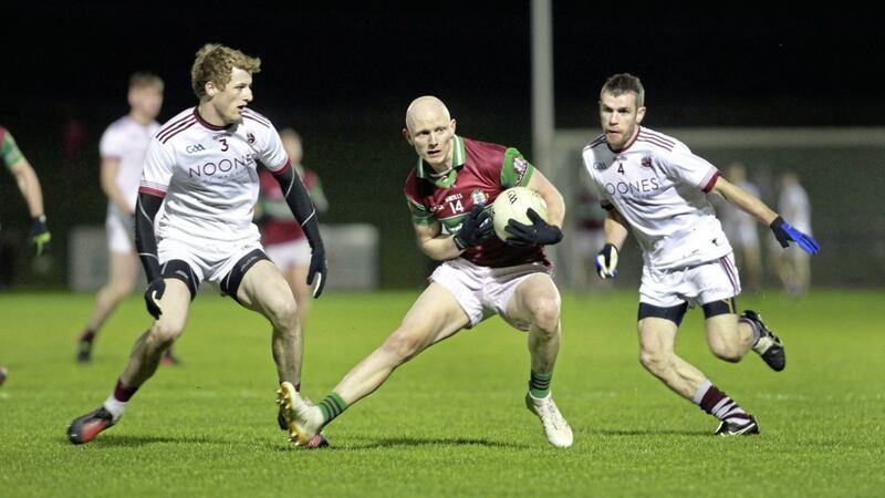 With the 2020 club and county seasons likely to be crammed into four or five months, dual players such as Brendan Rogers (left) of Slaughtneil and Derry might face some tough decisions over how and to whom they devote their time 