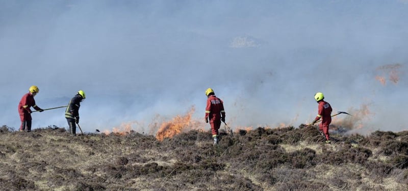 Gorse fires start again in west Donegal yesterday morning. Picture by Colm Lenaghan, Pacemaker