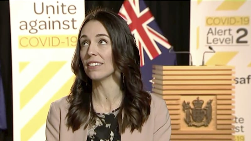 Jacinda Ardern was conducting a live television interview when the 5.6 magnitude quake struck.