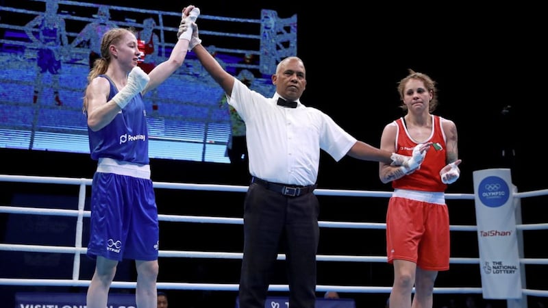 Belfast flyweight Carly McNaul lost lout to England&#39;s Charley-Sian Davison at the European Olympic qualifier in London back in March. Picture by PA 