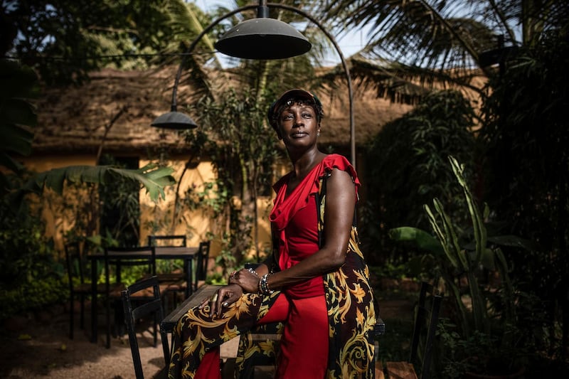 Burkinabe actress Maimouna Ndiaye poses for a photo after an interview in Ouagadougou, Burkina Faso