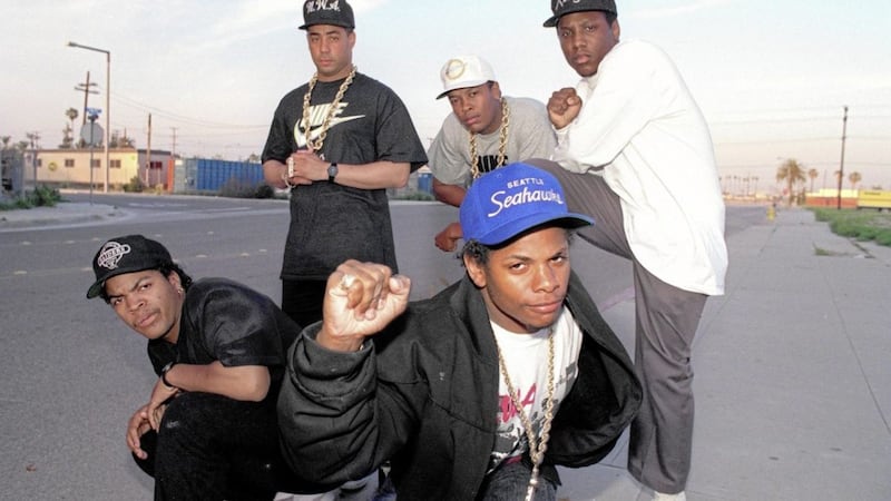 NWA with DJ Yella (second from left) in 1988 