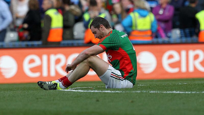 Mayo's Keith Higgins contemplates the defeat to Dublin in this year's All-Ireland semi-final &nbsp;