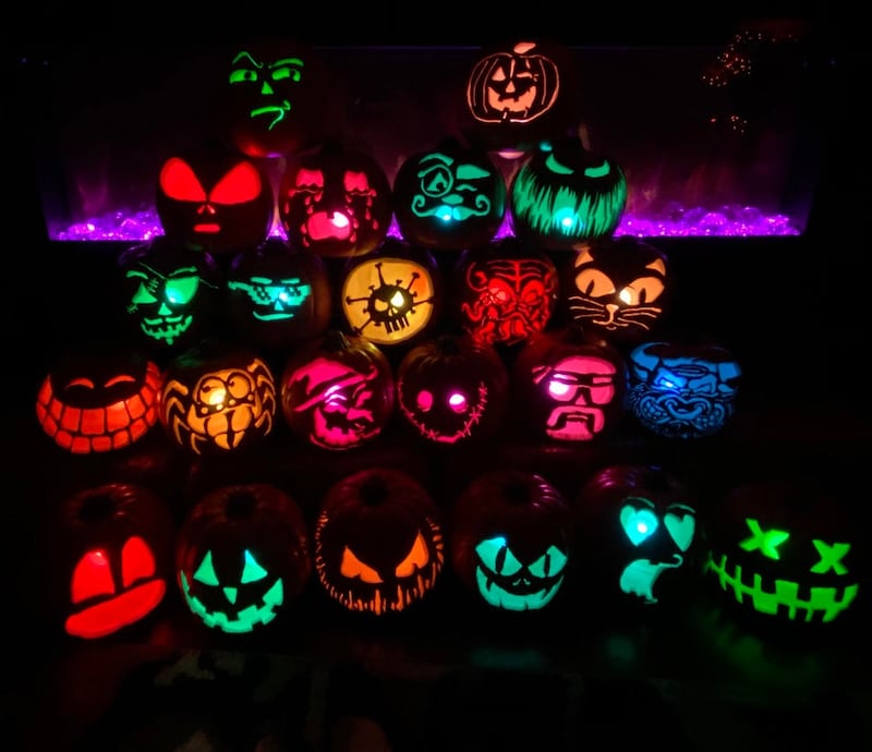 23 pumpkin carvings made using craft foam pumpkins