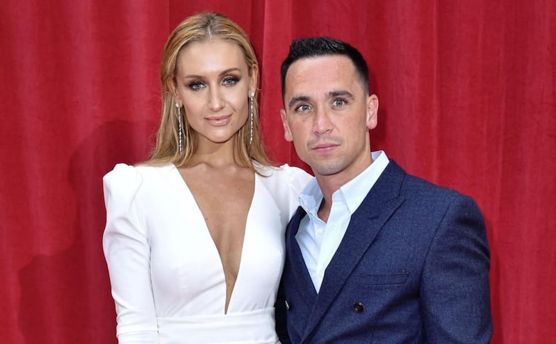 Catherine Tyldesley and her husband Tom Pitford at the British Soap Awards 2018 
