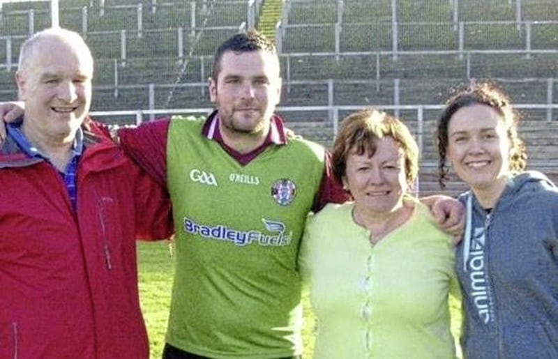 Ryan McGeough pictured with his dad, Val, mum Una, and sister Ciara 