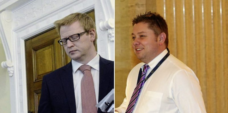The DUP&#39;s former Westminster chief of staff claimed the point of the party is to pay chief executive Timothy Johnston (right) and his brother-in-law John Robinson (left) 