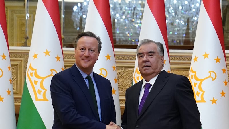 Foreign Secretary Lord David Cameron meets Tajikistan President Emomali Rahmon
